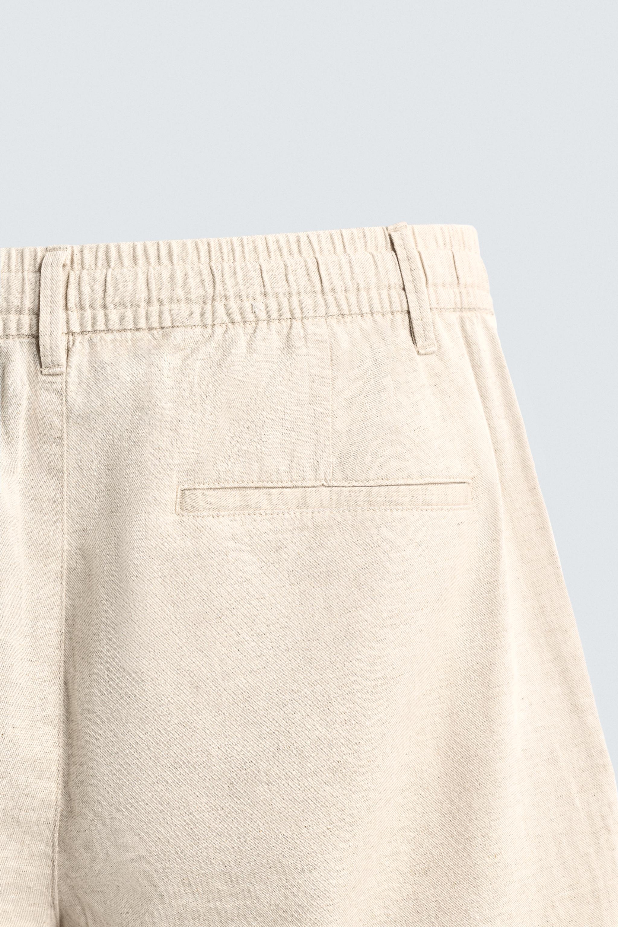 SHORT RELAXED FIT EN COTON ET LIN